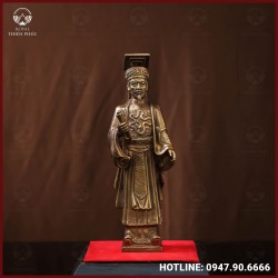 Tượng Lý Thái Tổ đồng vàng làm màu giả cổ cao 23cm ngang 7cm 