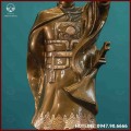 Tượng Lý Thường Kiệt đồng đỏ làm màu khảm bạc kích thước 54x14,5cm