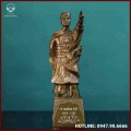 Tượng Lý Thường Kiệt đồng đỏ làm màu khảm bạc kích thước 54x14,5cm