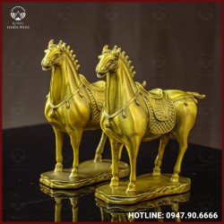 Tượng ngựa bằng đồng vàng cao 20cm
