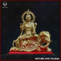 Tượng Bồ Tát Phổ Hiền Vương đồng vàng mộc kích thước 30x30x15cm