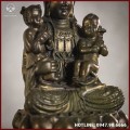 Tượng Quan Âm Tống Tử đồng vàng giả cổ cao 27,5cm ngang 15,5cm