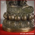 Tượng Quan Âm Tống Tử đồng vàng giả cổ cao 27,5cm ngang 15,5cm