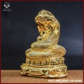 Tượng rắn đồng vàng mạ vàng kích thước 17x13cm nặng 1kg
