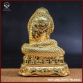 Tượng rắn đồng vàng mạ vàng kích thước 17x13cm nặng 1kg