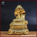 Tượng rắn đồng vàng mạ vàng kích thước 17x13cm nặng 1kg
