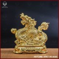 Tượng rồng đồng vàng mạ vàng kích thước 18x13cm nặng 1kg