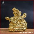 Tượng rồng đồng vàng mạ vàng kích thước 18x13cm nặng 1kg