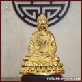Tượng Phật Thích Ca đồng đỏ dát vàng cao 60cm