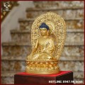 Tượng Phật Thích Ca Nepal đồng đỏ dát vàng cao 40cm