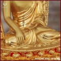 Tượng Phật Thích Ca Nepal đồng đỏ dát vàng cao 40cm