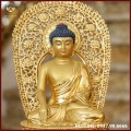 Tượng Phật Thích Ca Nepal đồng đỏ dát vàng cao 40cm