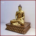Tượng Phật Thích Ca ngồi đồng đỏ giả cổ cao 70cm