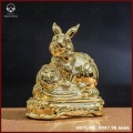 Tượng thỏ đồng vàng mạ vàng kích thước 15x12cm nặng 1,2kg