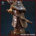 Tượng Tô Hiến Thành đồng đỏ khảm tam khí kích thước 70x23x40cm