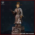 Tượng Tô Hiến Thành đồng đỏ khảm tam khí kích thước 70x23x40cm