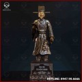 Tượng Tô Hiến Thành đồng đỏ khảm tam khí kích thước 70x23x40cm