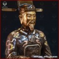 Tượng Tô Hiến Thành đồng đỏ khảm tam khí kích thước 70x23x40cm