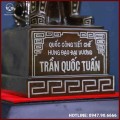 Tượng Trần Quốc Tuấn đồng đỏ khảm tam khí cao 38cm