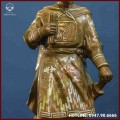 Tượng Trần Quốc Tuấn đồng đỏ khảm tam khí kích thước 50x16x18cm