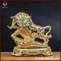 Tượng trâu đồng vàng mạ vàng kích thước 16x13cm nặng 1kg