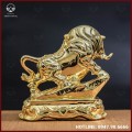 Tượng trâu đồng vàng mạ vàng kích thước 16x13cm nặng 1kg