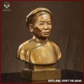  Tượng truyền thần cụ bà đồng đỏ làm màu cao 42cm