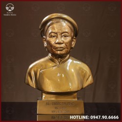  Tượng truyền thần cụ bà đồng đỏ làm màu cao 42cm