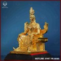 Tượng vua Hùng đồng vàng dát vàng kích thước 28x15cm