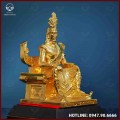 Tượng vua Hùng đồng vàng dát vàng kích thước 28x15cm