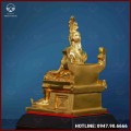 Tượng vua Hùng đồng vàng dát vàng kích thước 28x15cm