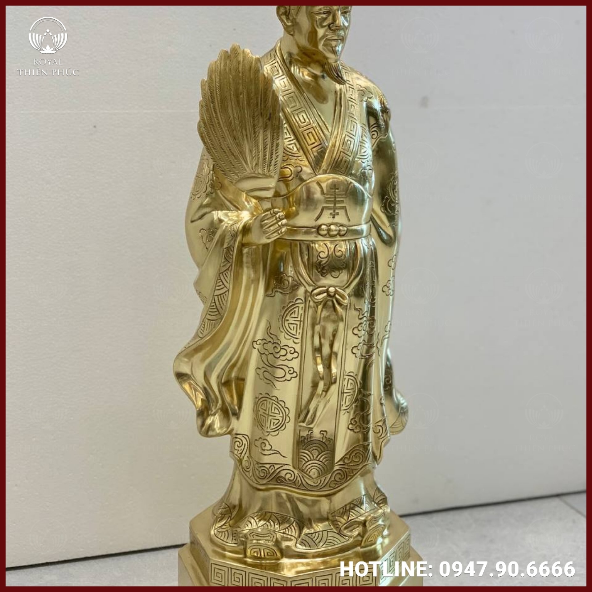 Tượng Khổng Minh bằng đồng catut