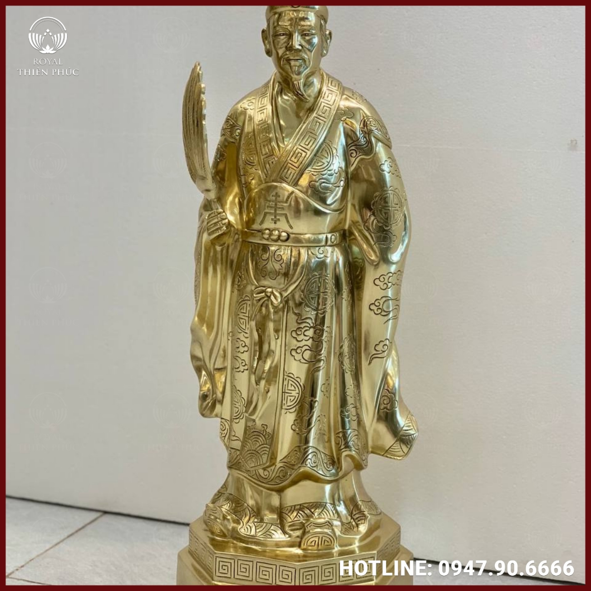 Tượng Khổng Minh bằng đồng catut