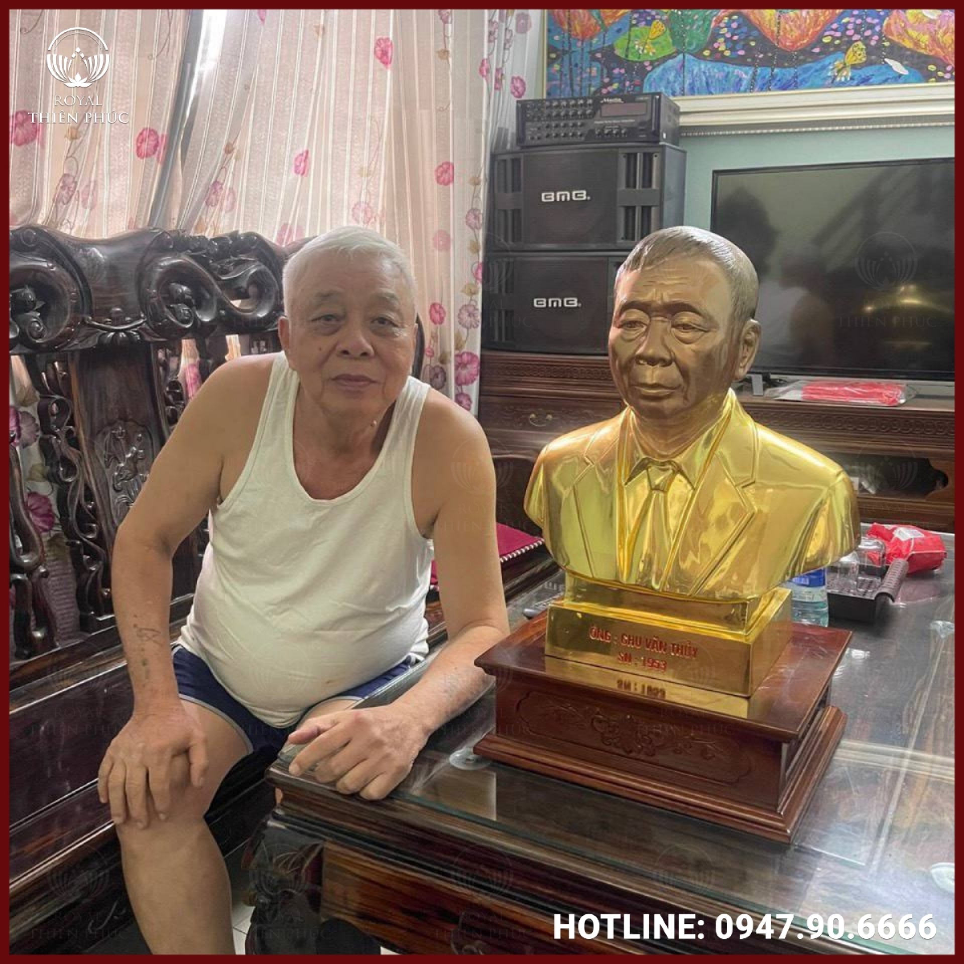 Tượng truyền thần chân dung cụ ông bằng đồng