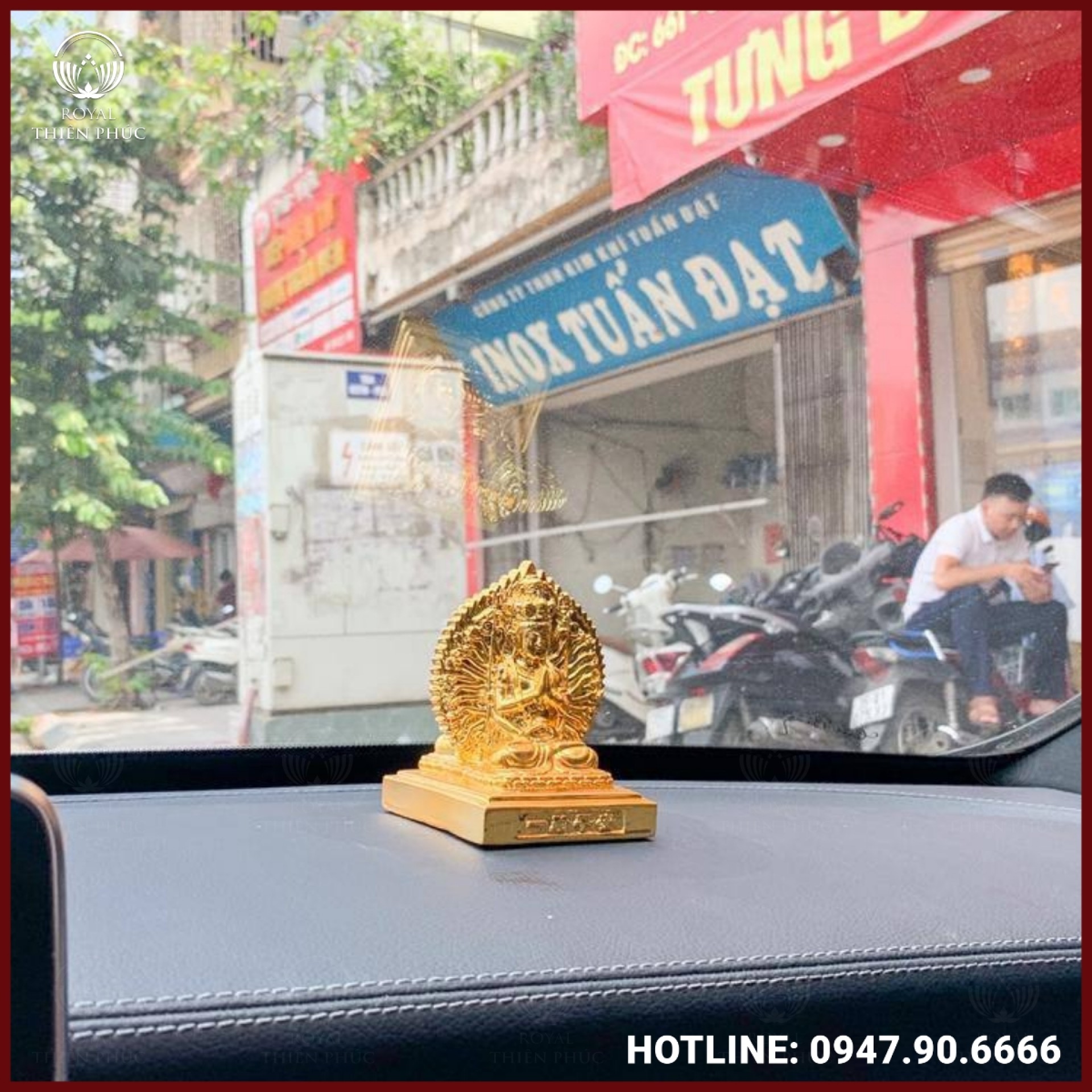 Tượng Phật Thiên Thủ Thiên Nhãn để xe ô tô cao 10cm cao cấp