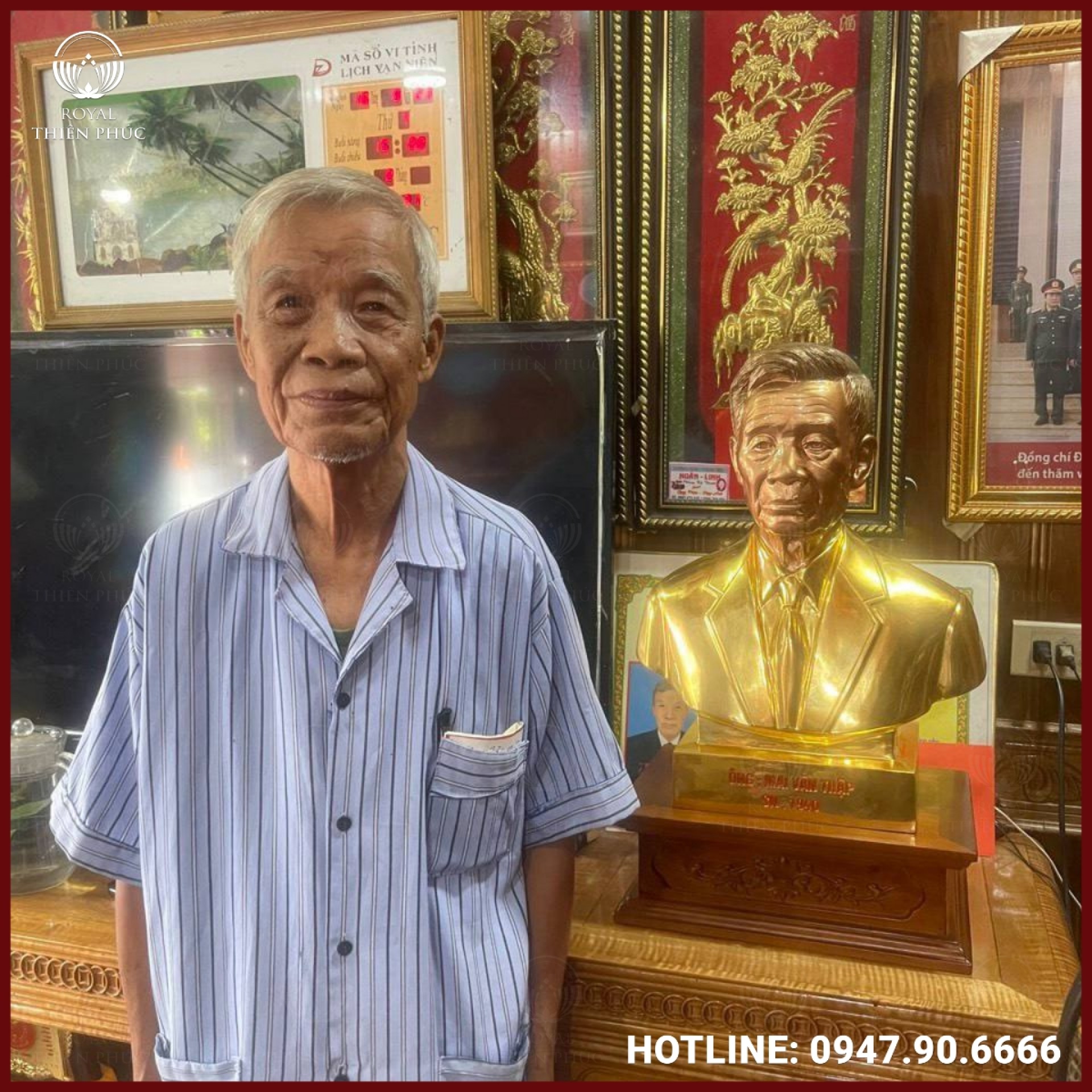 Tượng chân dung cụ ông bằng đồng