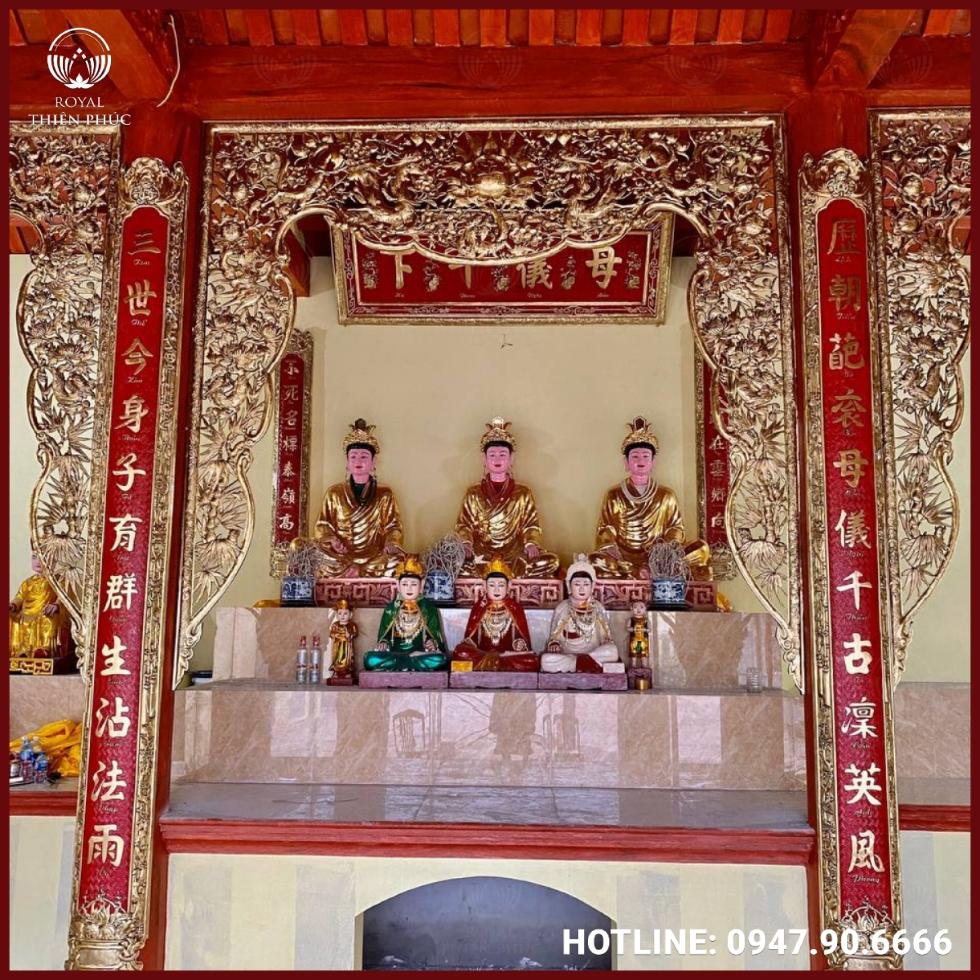 Mẫu của võng song long chầu nguyệt đồng vàng cao cấp
