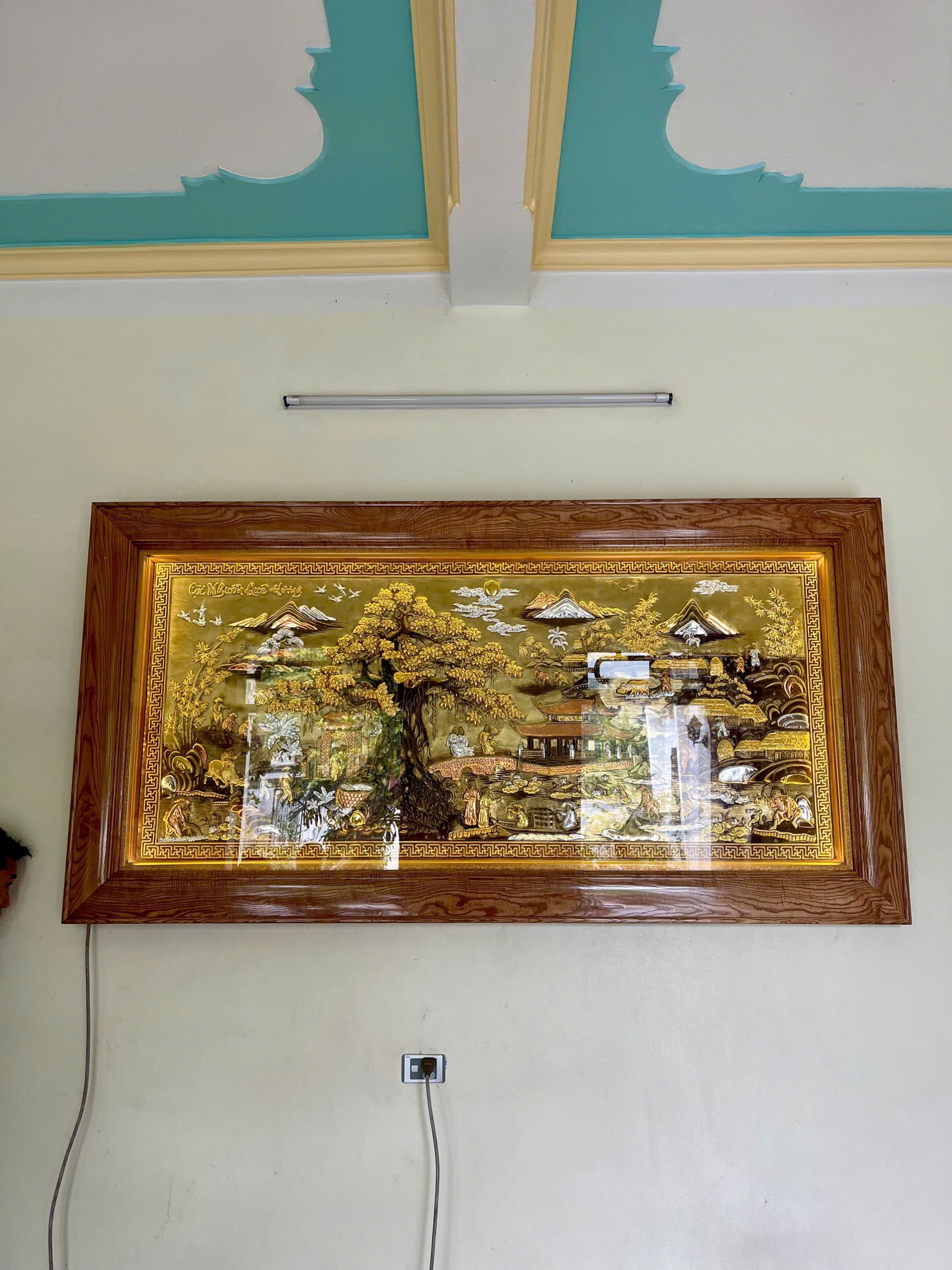 Đồ đồng Thiên Phúc bàn giao tranh Cội Nguồn Quê Hương 1m2 x 2m3 tại Thanh Liêm, Ninh Bình