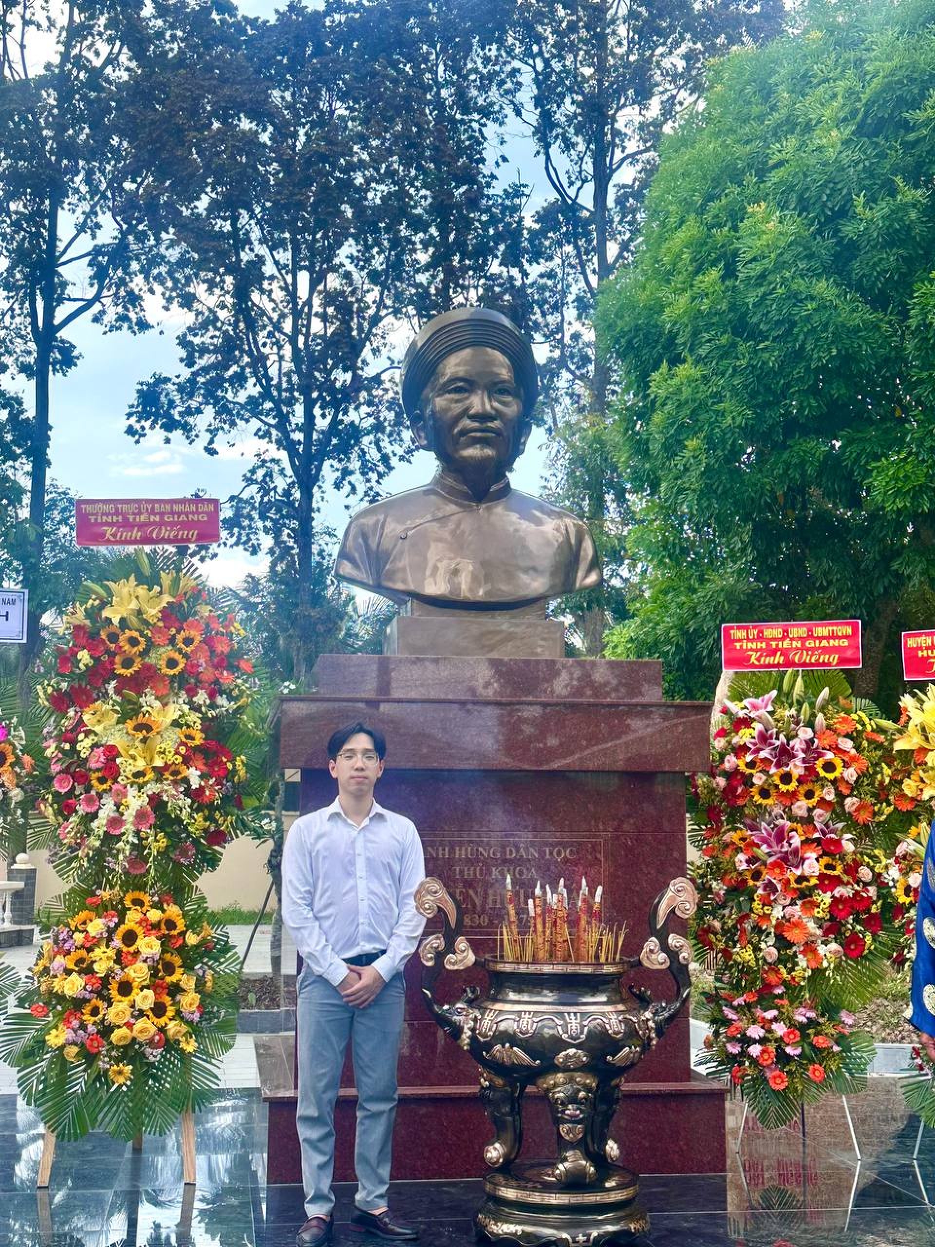 Hoàn thiện & lắp đặt tượng anh hùng dân tộc Nguyễn Hữu Huân 1m6 tại Chợ Gạo, Tiền Giang