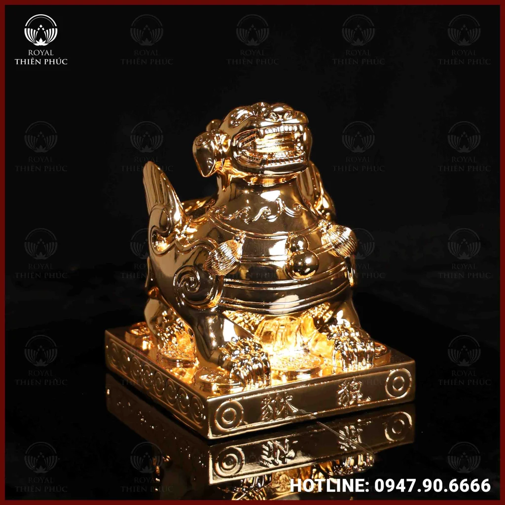 Tượng tỳ hưu như ý đồng vàng mạ vàng cao 17cm 4 ANH 2 of 8 2