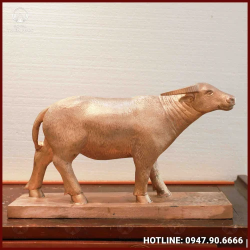Tượng trâu đồng vàng mộc kích thước 32x55x30 cm nặng 25kg 3 Tượng trâu đồng vàng mộc kích thước 32x55x30 cm nặng 25kg