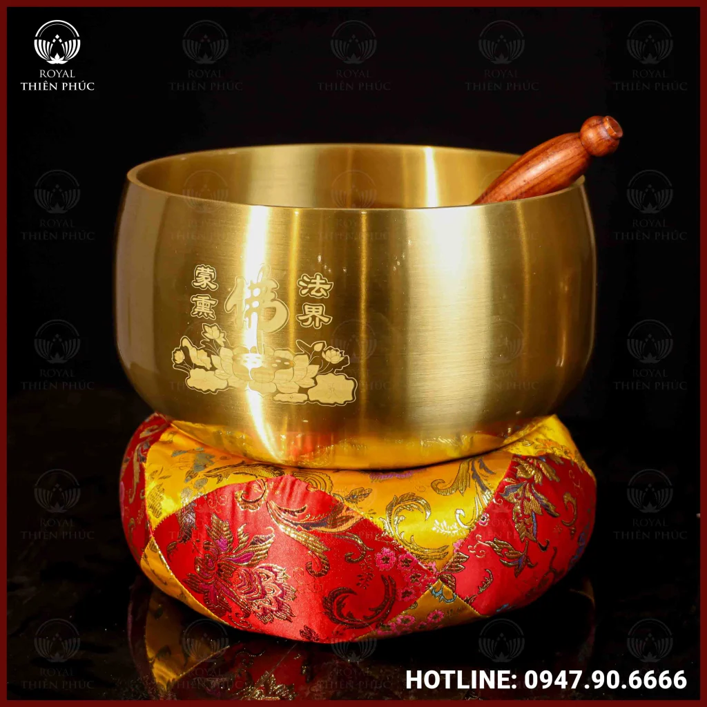Chuông bát đồng vàng đường kính 30cm cao 17cm nặng 8kg 3 ANH 3 of 6 5