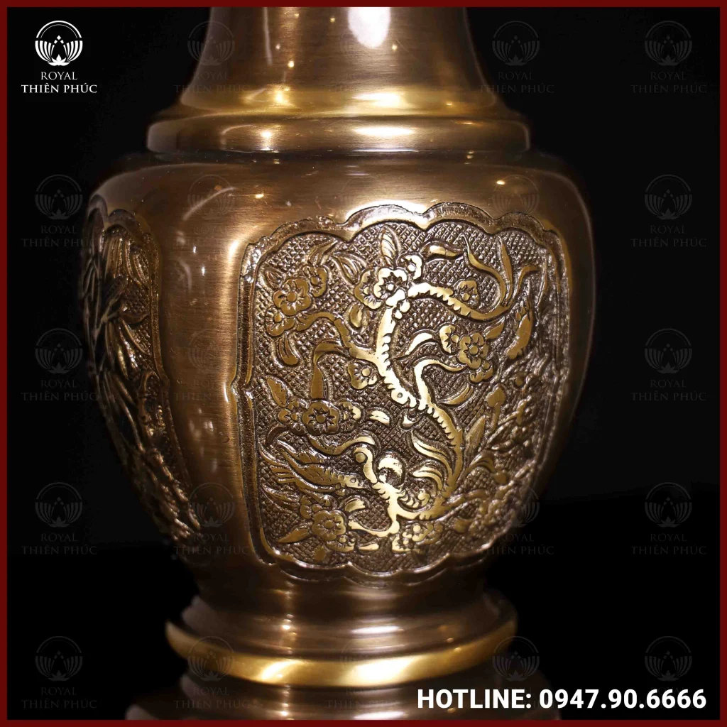 Lọ hoa đồng vàng hai công nghệ cao 35cm nặng 5,6 kg/1 đôi 2 ANH 4 of 4 4