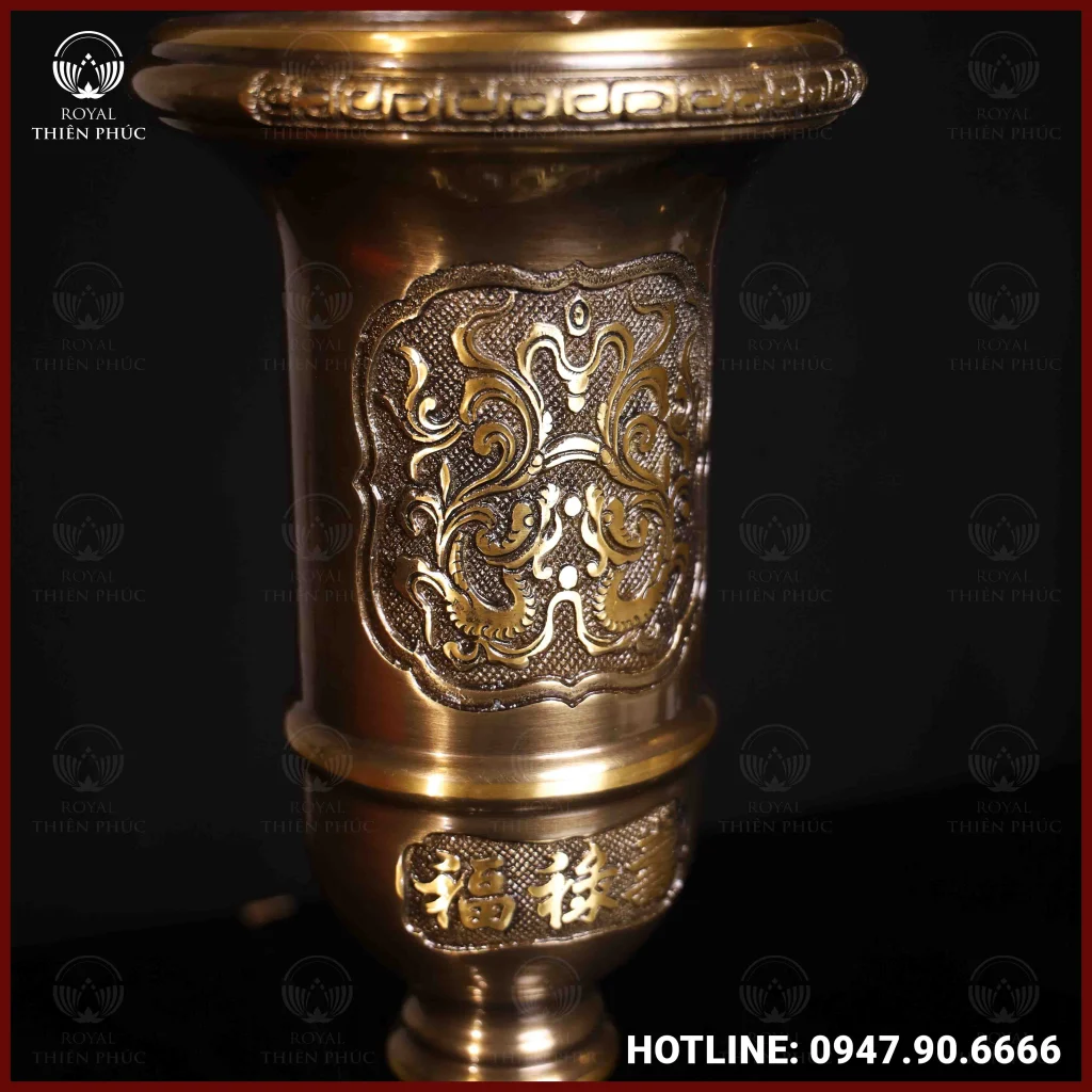 Ống hương đồng vàng hai công nghệ cao 34cm nặng 2,4kg 2 ANH 4 of 5 6