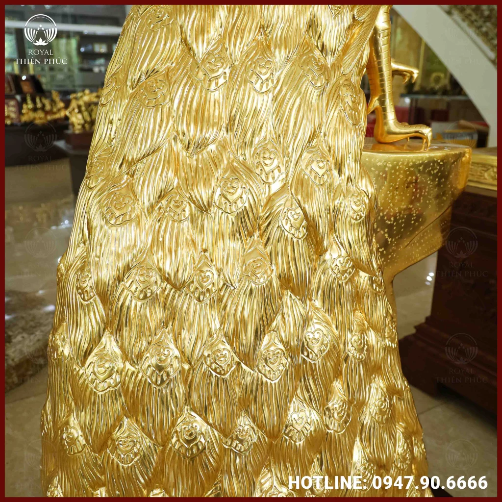 Tượng phượng hoàng đồng đỏ dát vàng cao cấp 4 ANH 40 of 159