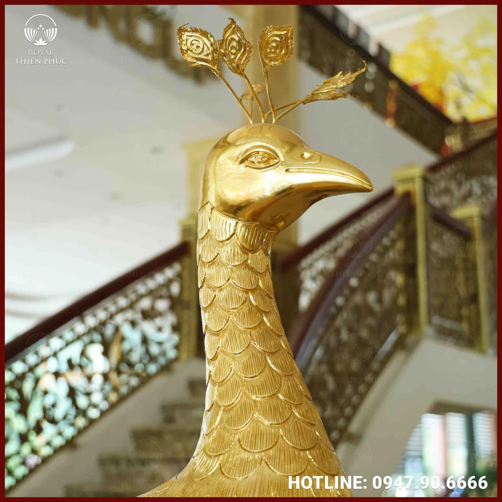 Tượng phượng hoàng đồng đỏ dát vàng cao cấp 2 ANH 42 of 159