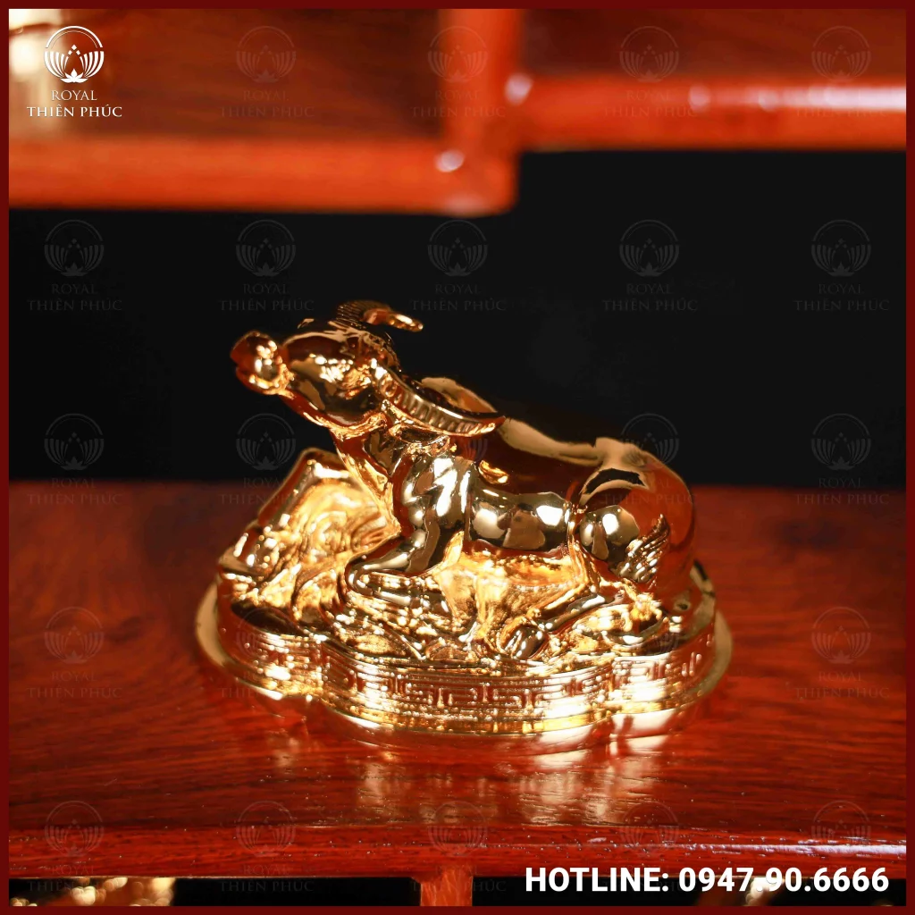 Bộ tượng đồng 12 con giáp mạ vàng