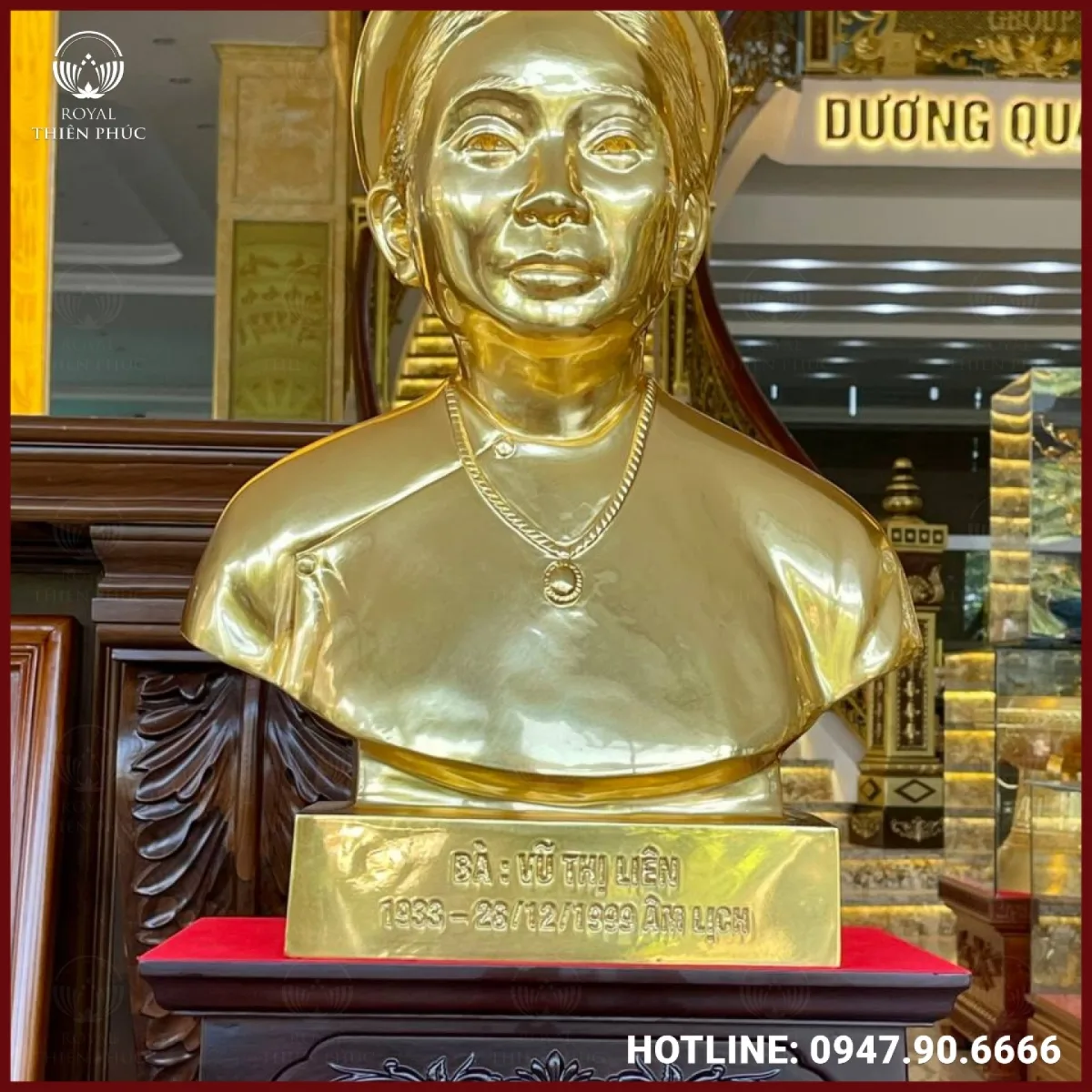 Tượng chân dung bán thân cụ bà bằng đồng 3 Tượng chân dung bán thân cụ bà bằng đồng