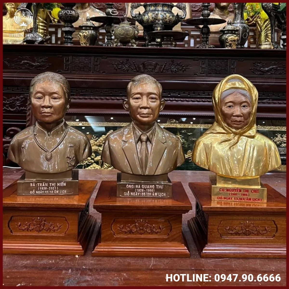 Tượng chân dung cụ ông, cụ bà bằng đồng 1 Tượng chân dung cụ ông, cụ bà bằng đồng