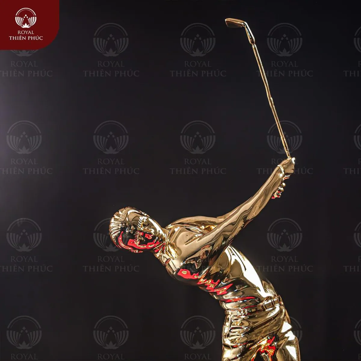 Tượng đánh golf lưu niệm bằng đồng mạ vàng 24k tinh xảo 1 tuongdanhgolfluuniembangdongmavang24ktinhxao1 w1200